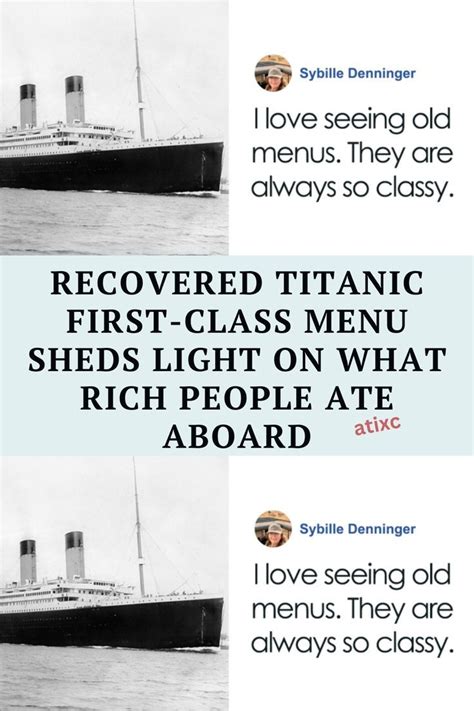Image result for Ftitanic First Class Menu