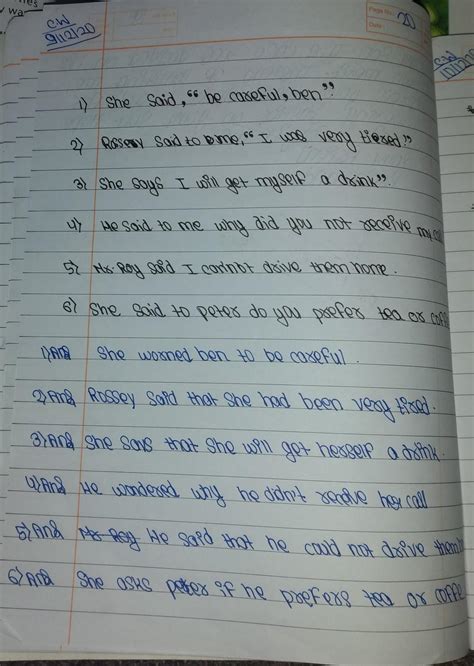 change into indirect speech. He said to me", why did you not recieve my ...