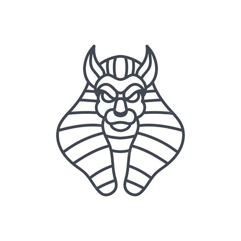 Anubis lijntekeningen mascotte logo | Premium Vector