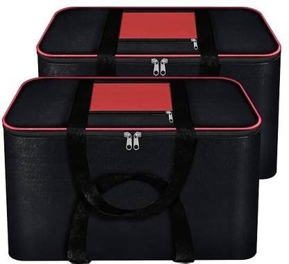 Tikara Large Black & Red Fabric Storage Bags – (Foldable Clothes ...