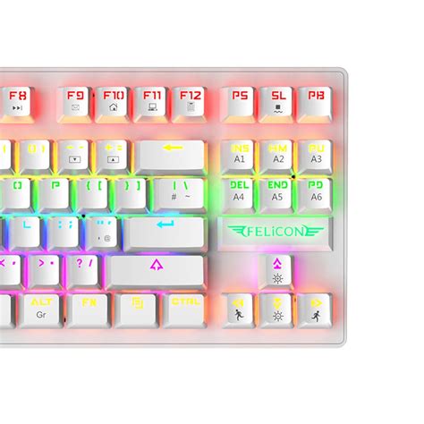 Wired Mechanical Gaming Keyboard Rainbow Backlit Windows Gamer 88 keys ...
