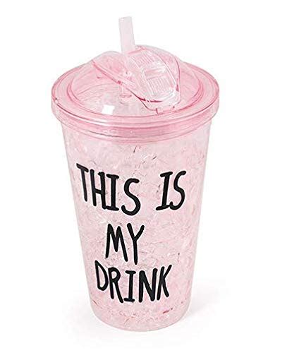 Buy Wrapper Villa Acrylic Frosty Mason Jar Ice Cup with Straw Freezing ...