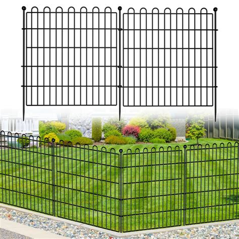 10 Panels No Dig Decorative Outdoor Garden Fence for Yard, 24 in(H) X ...