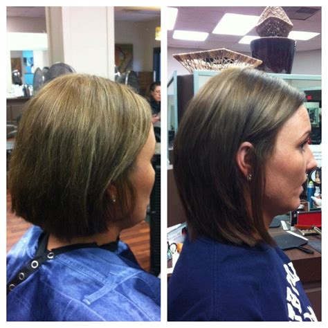 before and after extensions short bob to shoulder length bob Lex Moore ...