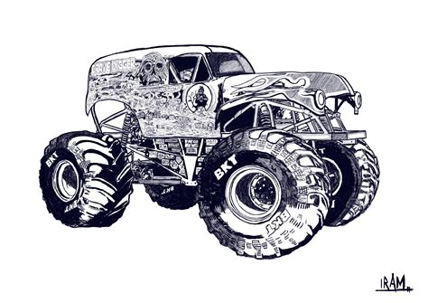 Grave Digger Monster Truck Coloring Pages Printable