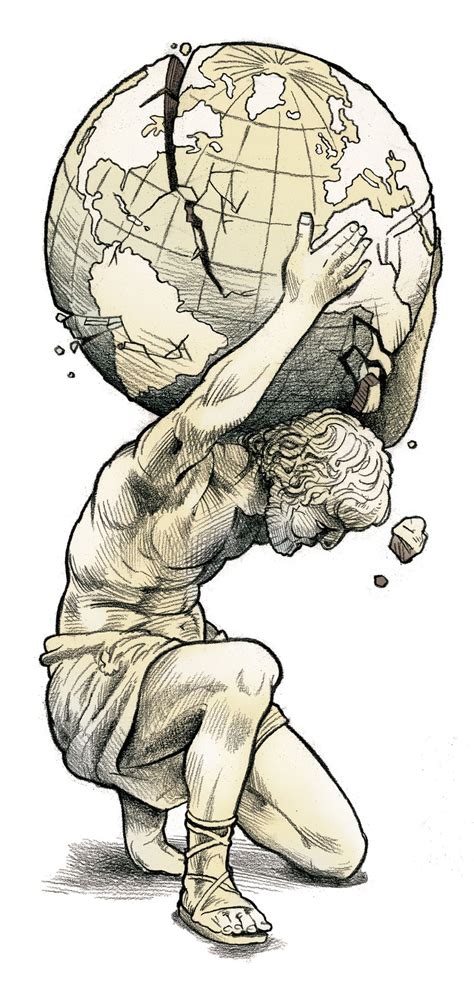 Atlas Holding Up The World Drawing