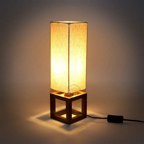 Buy make in modern Wooden & Natural Jute Rectangle Table Lamp without ...