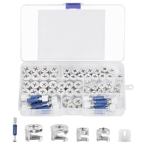 Swpeet 100Pcs 4 Sizes 3 in 1 Furniture Connecting Cam Lock Fittings ...
