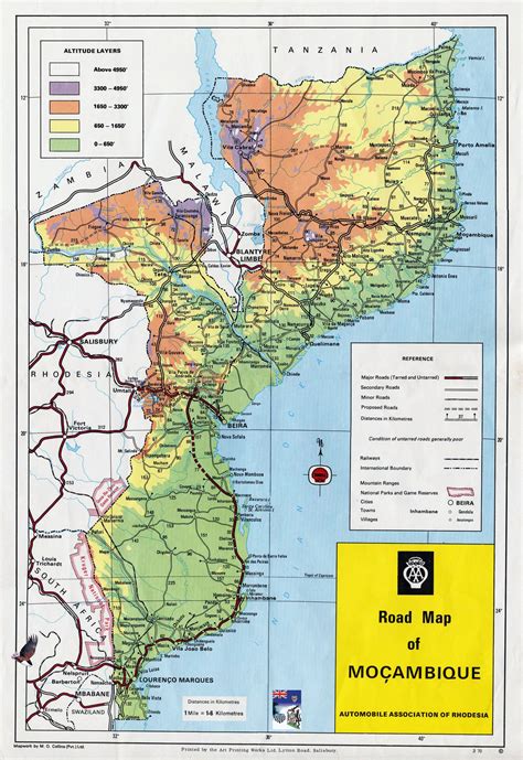 Large detailed road and physical map of Mozambique. Mozambique large ...