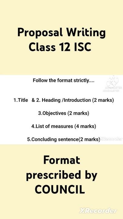 Image result for Proposal Writing Format Class 12 ISC