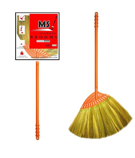 MS Diamond Less Dust Plastic Burma Grass Broom, Broomstick for Home ...
