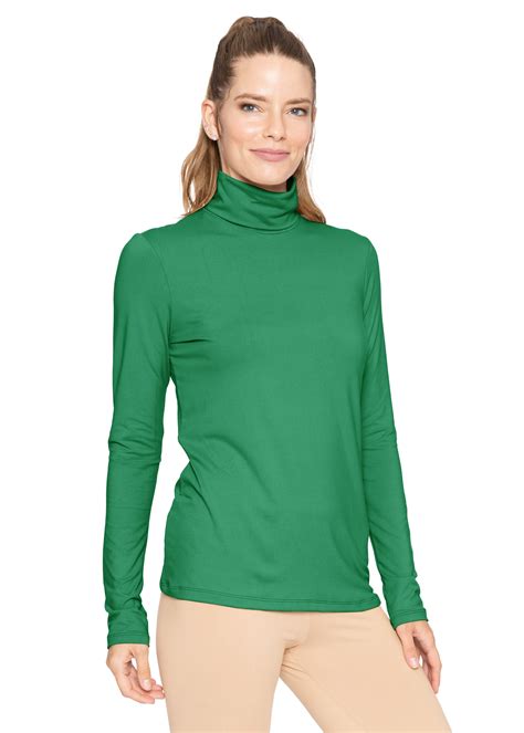 Stretch Is Comfort Women's Warm Long Sleeve Turtleneck Top Kelly Green ...