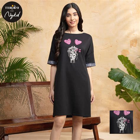 Masaba For Nykd Cotton Sleep Dress-Lazy Cow NYS083-Multi-Color – Nykd ...