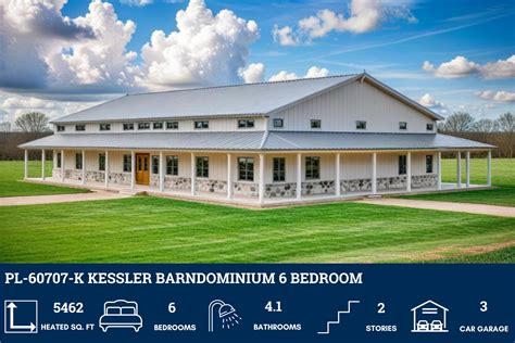 PL-60707-K Kessler Barndominium House Plan | Barn style house plans ...