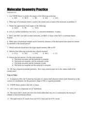 Molecular Geometry Practice Problems 的图像结果