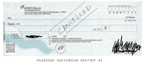 Image result for How Cancelled Cheque Look Like