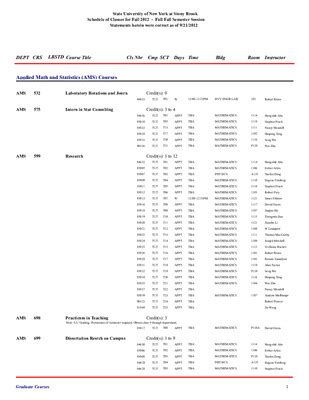 Calendars | Curricula | Stony Brook University
