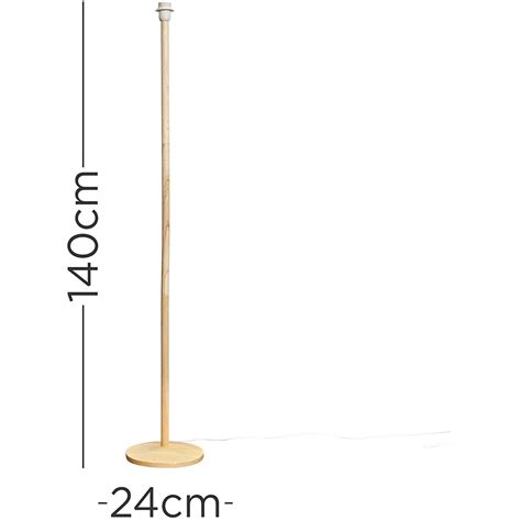 Single Stem Natural Light Wood Floor Lamp Base