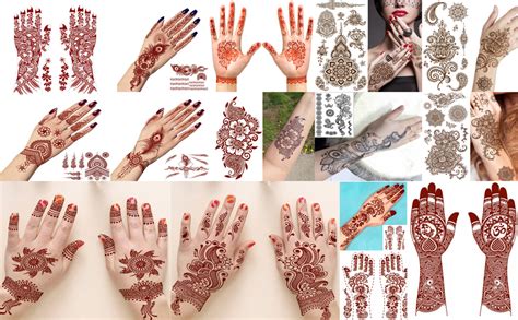 VOORKOMS Mandala Mehndi Design with Flower Henna Temporary Waterproof ...