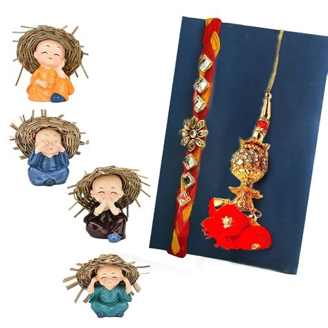 CraftVatika Rakhi for Brother Lumba Rakhi for Bhabhi - Kundan Rakhi ...
