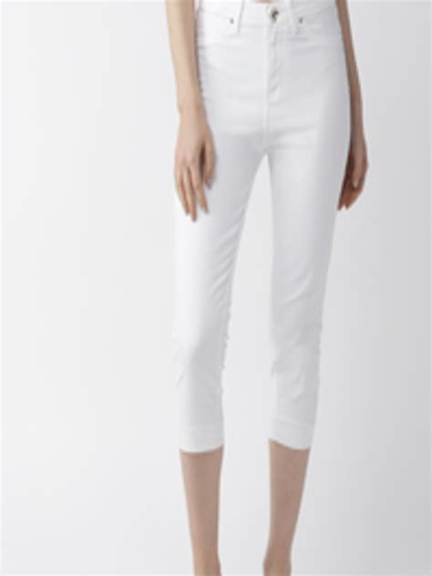 Buy Xpose Women White Solid Skinny Fit Capris - Capris for Women ...