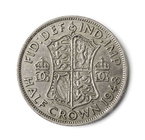 Old British Half Crown Coin Isolated On White Photo Background And ...