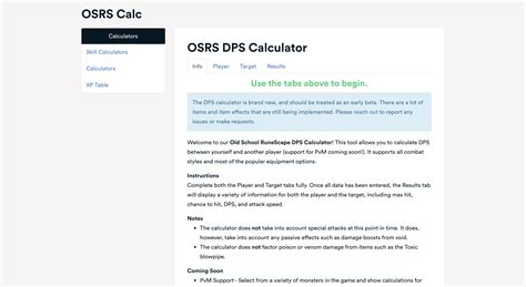 Combat Calculator Osrs - Would Love Your Feedback For The Dps ...