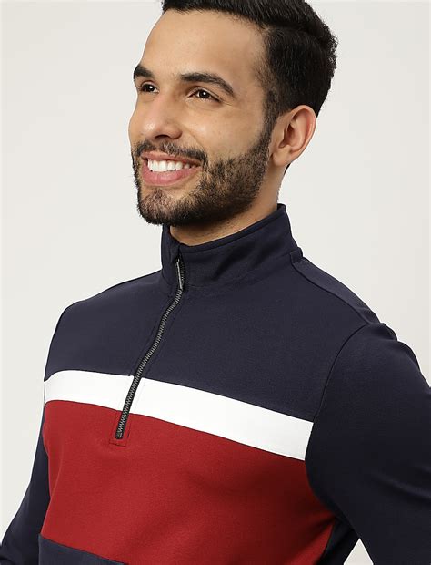 Buy Viscose Mix Colorblock High Neck Sweatshirt at Marks & Spencer