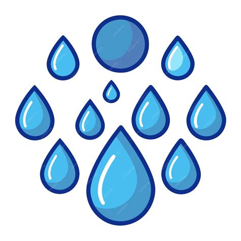 Raindrops clip art and Vector Design With a White Background | Premium ...