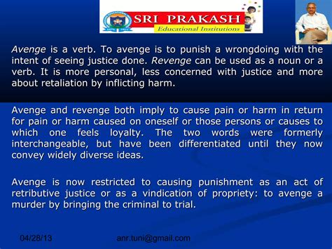 Difference between 'avenge and revenge' | PPT