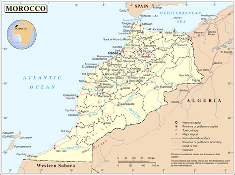 Detailed Political Map Of Morocco - Ezilon Maps