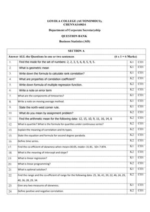 Business Statistics All unit important notes - Business Statistics ...