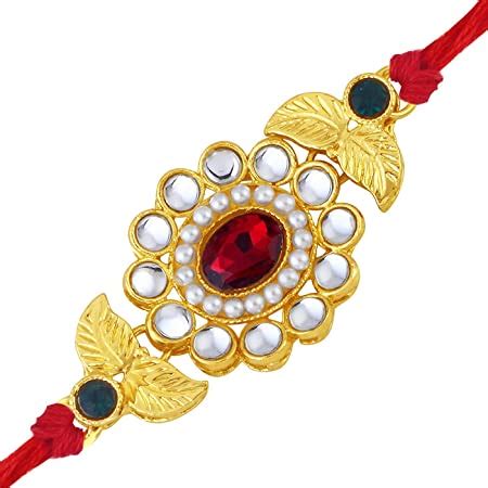 Buy Mahi Brown, White Gold Plated OM with Rudraksha Rakhi-Rakshabandhan ...
