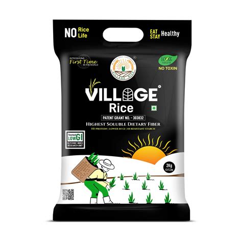 Village Rice Highest Soluble High Dietary Fiber Rice with High Protein, Low Glycemic Index (GI ...