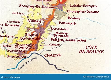 Map of burgundy region stock image. Image of vine, route - 13497463