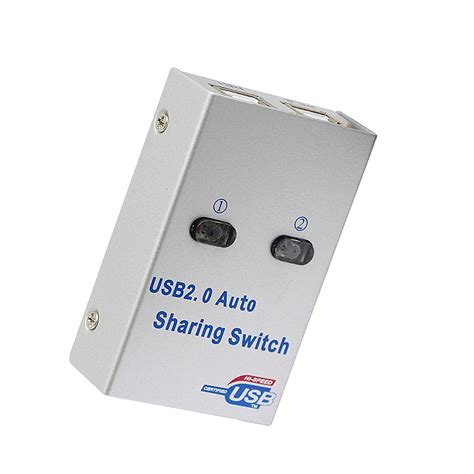 AMS USB Auto Sharing Switch 2 Port USB 2.0 Converter Splitter 2 PC ...