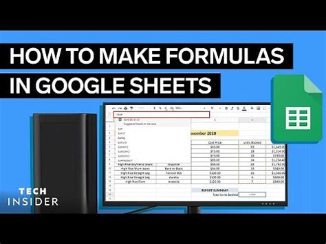 Creating Formulas in Google Sheets 的图像结果