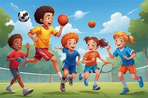 Kids Playing Sports 的图像结果