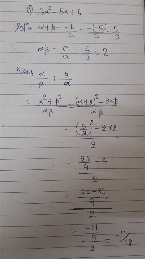 If alpha and beta are the zeros of pol p(x) =3x2squer -5x+6 find alpha ...