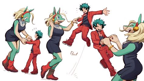 midoriya izuku and ippan josei (boku no hero academia) drawn by lc ...
