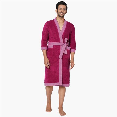Buy Spaces Large Size Hygro Pink Textured Large Cotton Bathrobe from ...