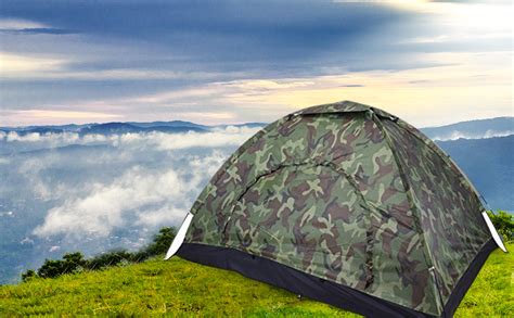 YFXOHAR Picnic Camping Portable Polyester Dome Tent -Military Color ...