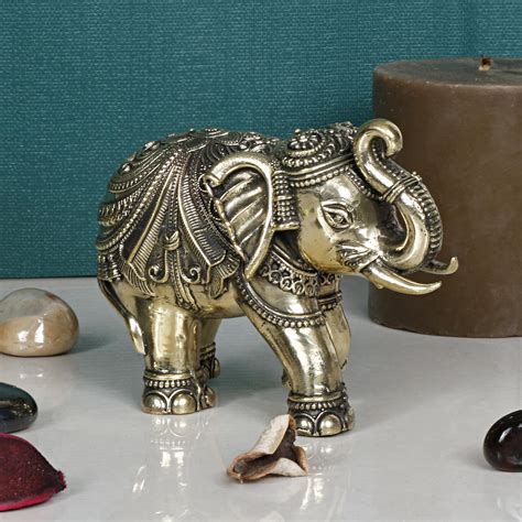 Buy ARTVARKO Brass Maharaja Elephant with Upraised Trunk Feng Shui ...