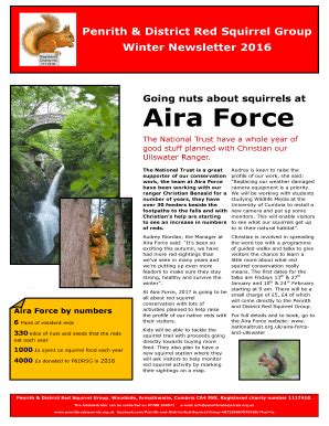 Fillable Online Going nuts about squirrels at Aira Force Fax Email ...