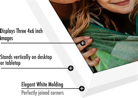 Buy Americanflat Hinged 3 Photo Frame in White MDF - Desk Photo Frame ...