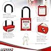 LEONAKO Lockout Tagout Locks, 5 Red Loto Lock Set, Nylon Shackle,Safety ...