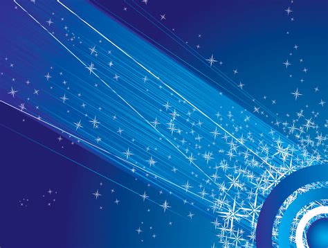 Blue Light and Stars Powerpoint Templates - Blue, Objects Backgrounds