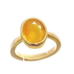 Raviour Lifestyle Yellow Sapphire Pukhraj Gemstone Asthdhatu Ring ...