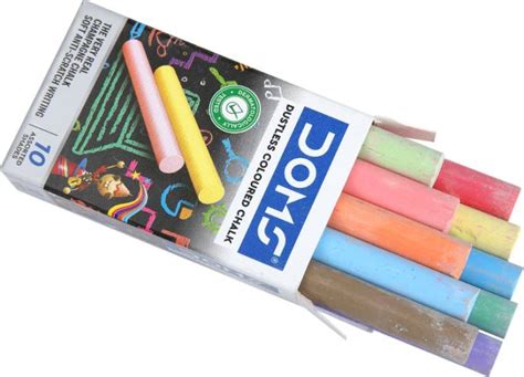 DOMS Non Toxic Dustless Coloured Board Chalk Price in India - Buy DOMS ...
