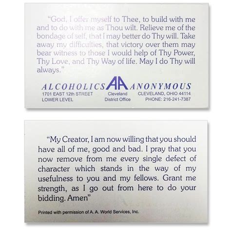 3rd & 7th Step Prayer - Alcoholics Anonymous Cleveland